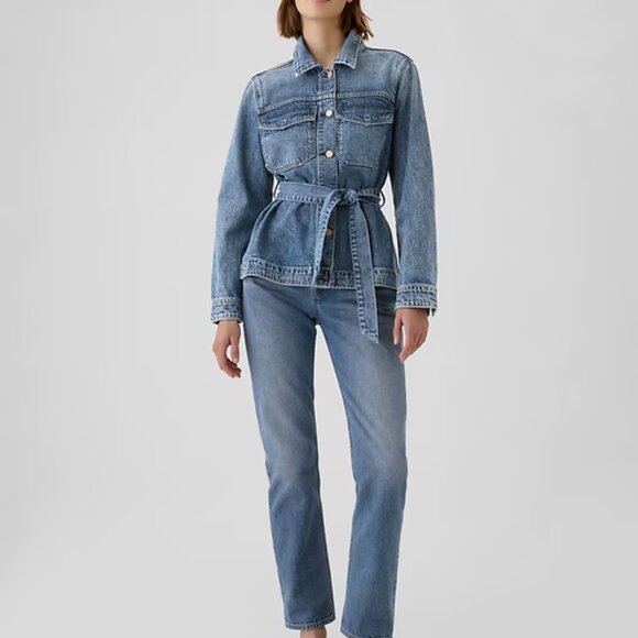 Belted Denim Jacket - Picture 1 of 4